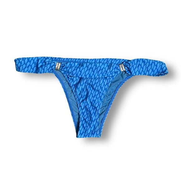 ViX XL Blue Polyamide Bia Tube Bikini Bottom 24K Gold Accents Full Coverage NWT - Picture 4 of 13